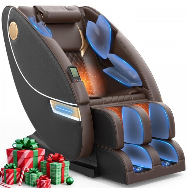 Gegcucey Massage Chair, Zero Gravity Massage Chair with 14 Fix Rollers, Heating, Foot Massage, Auto Modes, Bluetooth Speaker, Zero Gravity Mode